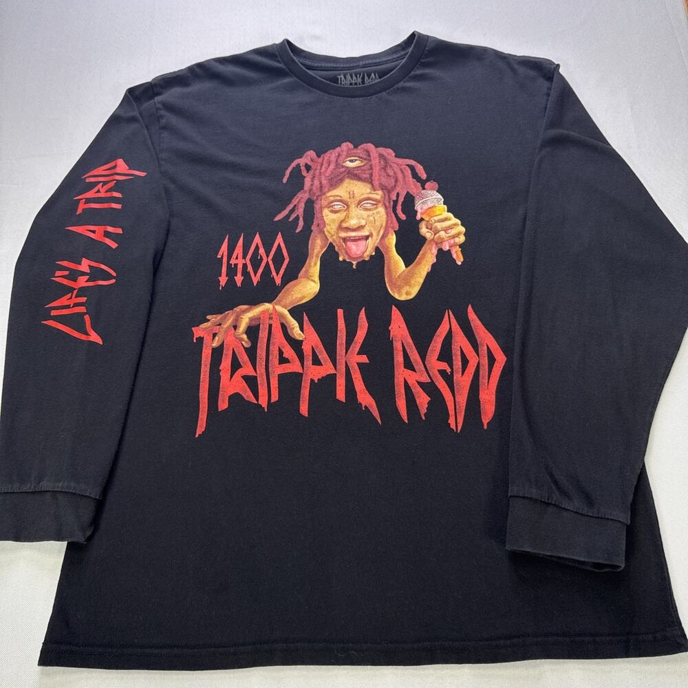 Official Trippie Redd 1400 Graphic T-LS Shirt Men’s XL Black Cotton Rap Hip Hop